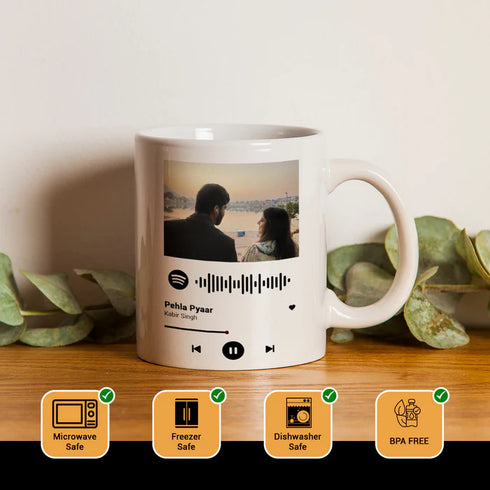 Personalized Photo Spotify Couple Coffee Mug